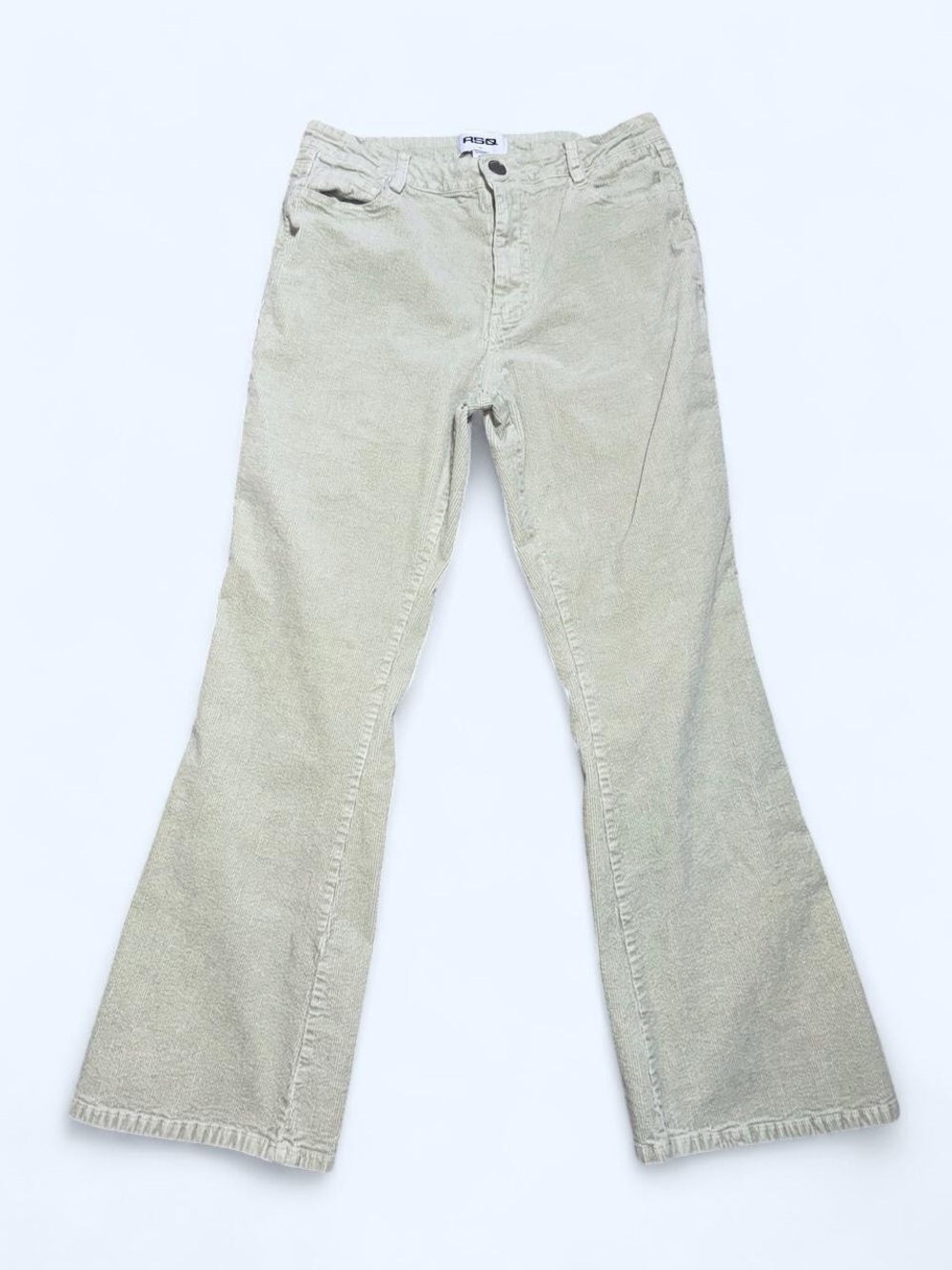 RSQ Mint Green Corduroy Flare Pants Women’s Size 33 Stretch Wide Leg Y2K